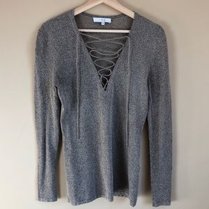 IRO Lace up knit top